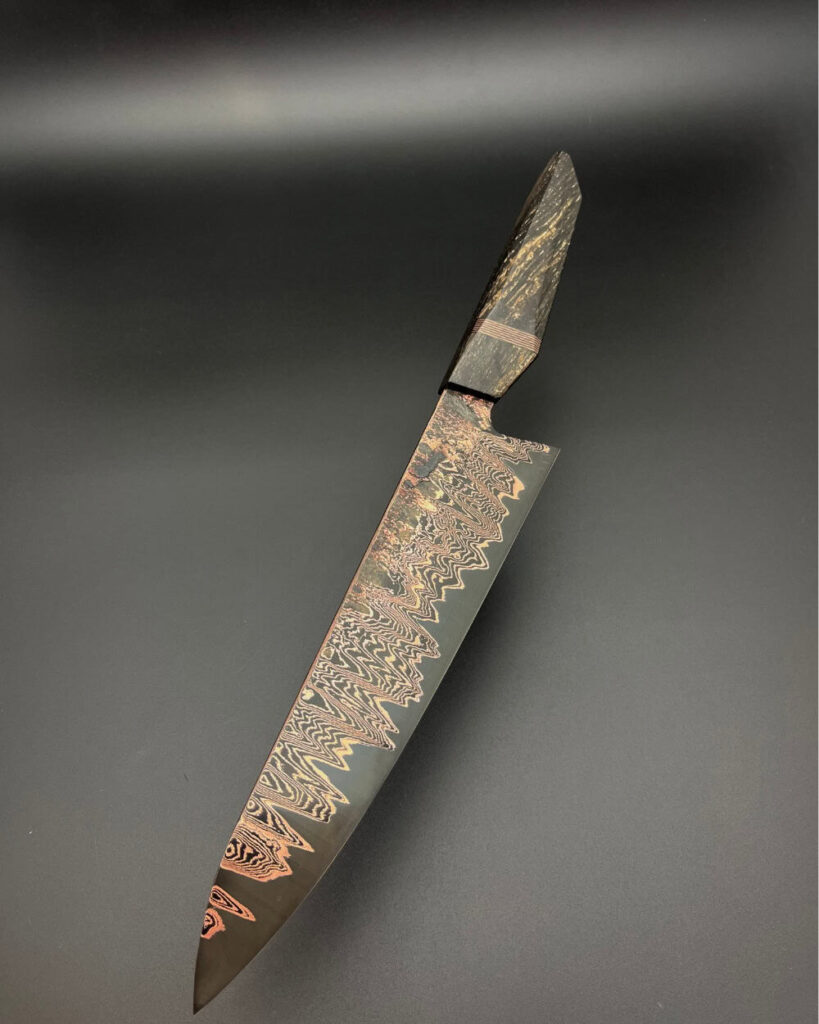Copper damascus gyuto